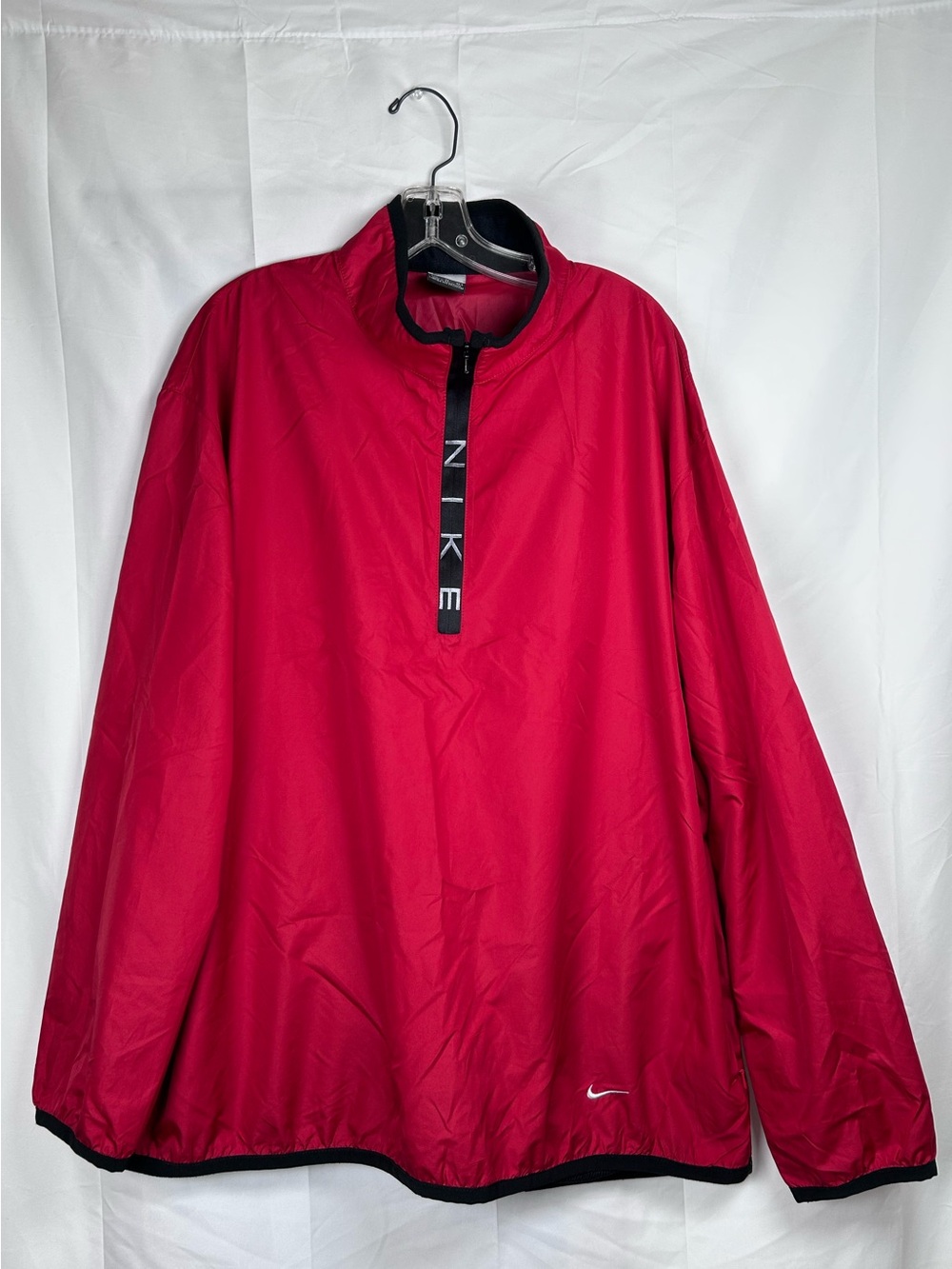 Nike Oversized Windbreaker Men’s XL Red 1/4 Zip Lightweight Pullover